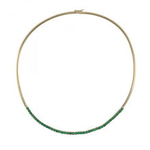 Load image into Gallery viewer, 14K Gold Emerald Omega Chain Necklace
