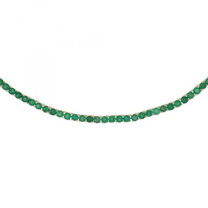 14K Gold Emerald Omega Chain Necklace