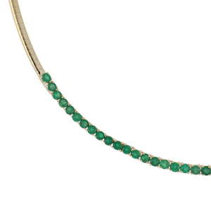 14K Gold Emerald Omega Chain Necklace