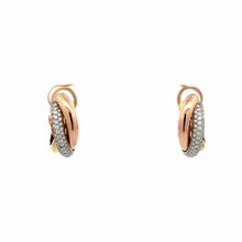 Load image into Gallery viewer, Cartier 18K Gold Tri-Color Trinty Hoop Earrings
