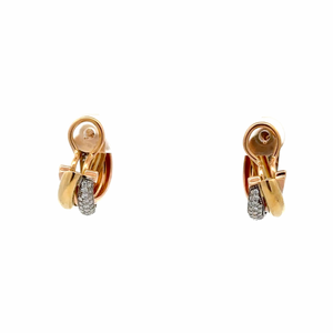 Cartier 18K Gold Tri-Color Trinty Hoop Earrings
