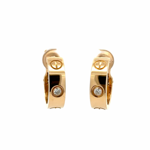 Cartier 18K Gold Love Hoop Earrings with Diamonds
