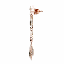 Load image into Gallery viewer, Edwardian 14K Rose Gold and Platinum Diamond Drop Earrings
