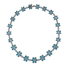 Load image into Gallery viewer, Maharaja 18K White Gold Turquoise Flower Necklace
