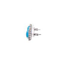 Load image into Gallery viewer, Maharaja 18K White Gold Turquoise Earrings

