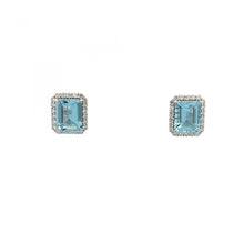 Load image into Gallery viewer, Maharaja 18K White Gold Aquamarine and Diamond Earrings
