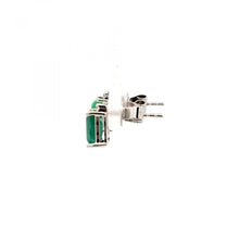 Load image into Gallery viewer, Maharaja 18K White Gold Emerald Stud Earrings
