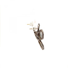 Load image into Gallery viewer, Maharaja Sterling Silver Diamond Slice Flower Earrings
