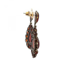 Load image into Gallery viewer, Maharaja Sterling Silver Garnet Drop Earrings
