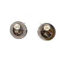 Load image into Gallery viewer, Maharaja Sterling Silver Mother-of-Pearl Button Earrings
