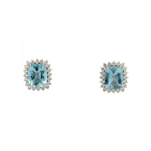 Load image into Gallery viewer, Maharaja 18K White Gold Aquamarine Earrings with Diamonds
