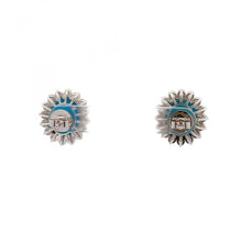 Load image into Gallery viewer, Maharaja 18K White Gold Turquoise and Diamond Earrings
