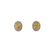 Load image into Gallery viewer, Maharaja 14K White Gold Opal Stud Earrings
