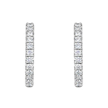 Load image into Gallery viewer, 18K White Gold Diamond Inside Out Hoop Earrings
