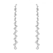 Load image into Gallery viewer, 18K White Gold Diamond Cascade Drop Earrings
