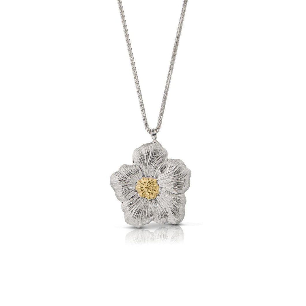 Buccellati Sterling Silver Gardenia Pendant Necklace