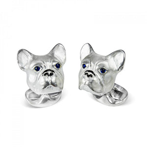 Deakin & Francis Sterling Silver French Bulldog Cufflinks