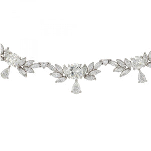 Mid-Century Platinum Diamond Garland Necklace