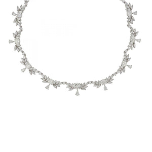 Mid-Century Platinum Diamond Garland Necklace