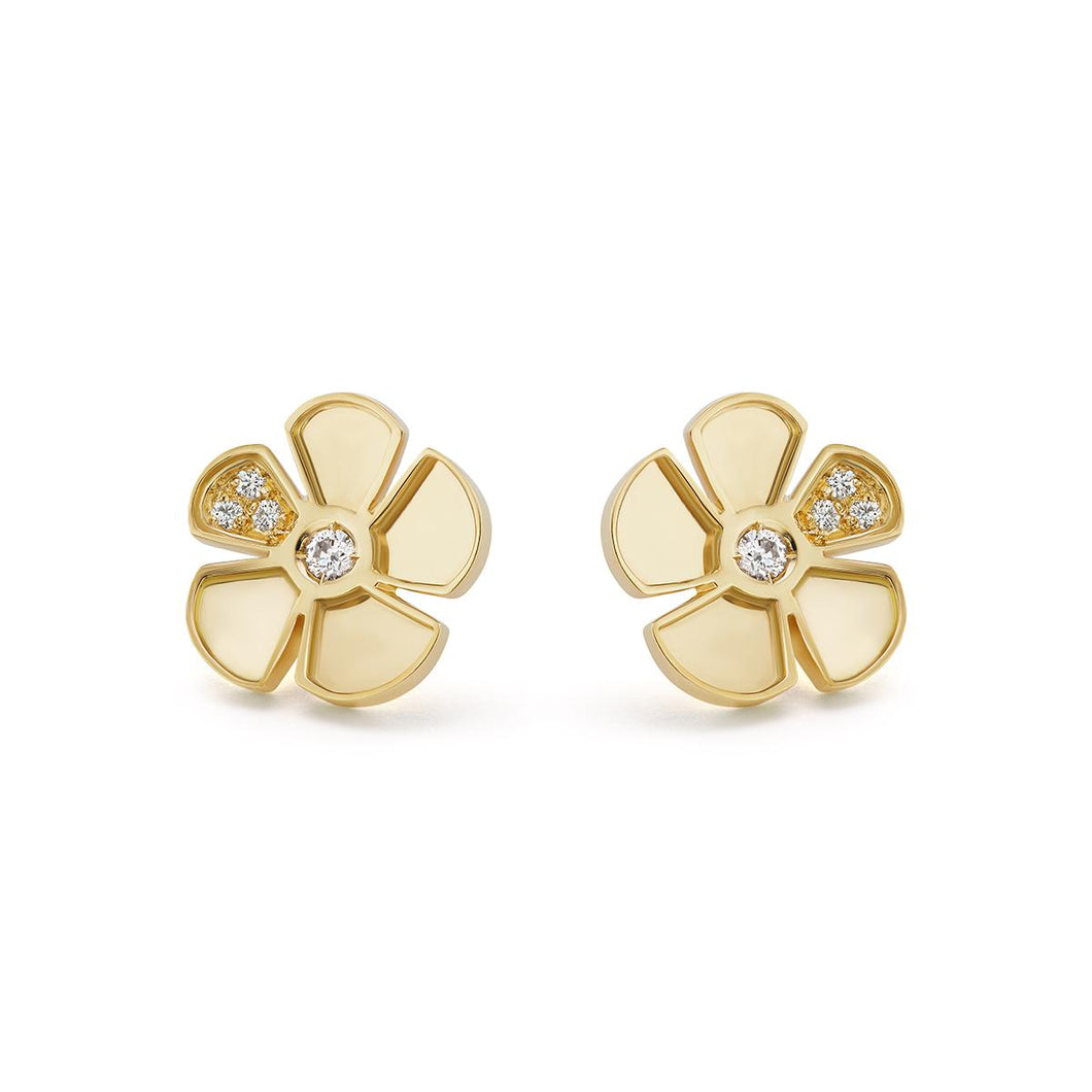 L. Klein 18K Gold Alessia Small Earrings with Diamonds