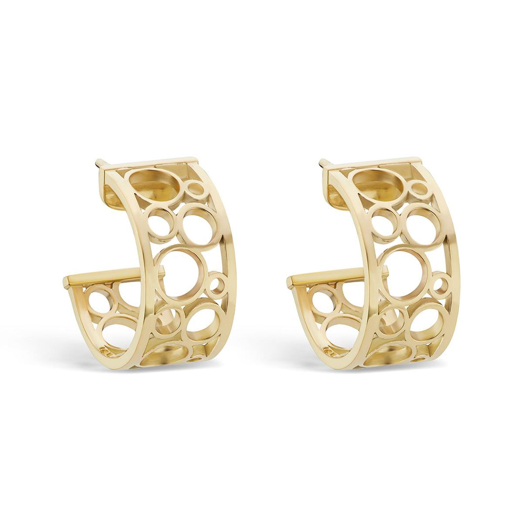 L. Klein 18K Gold Circles Hoop Earrings
