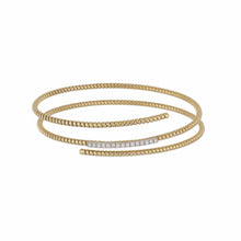 Load image into Gallery viewer, Italian 18K Gold Diamond Coil Bracelet
