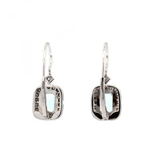 Load image into Gallery viewer, 14K White Gold Aquamarine and Diamond Drop Earrings
