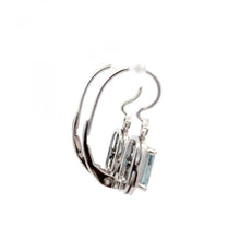 Load image into Gallery viewer, 14K White Gold Aquamarine and Diamond Drop Earrings
