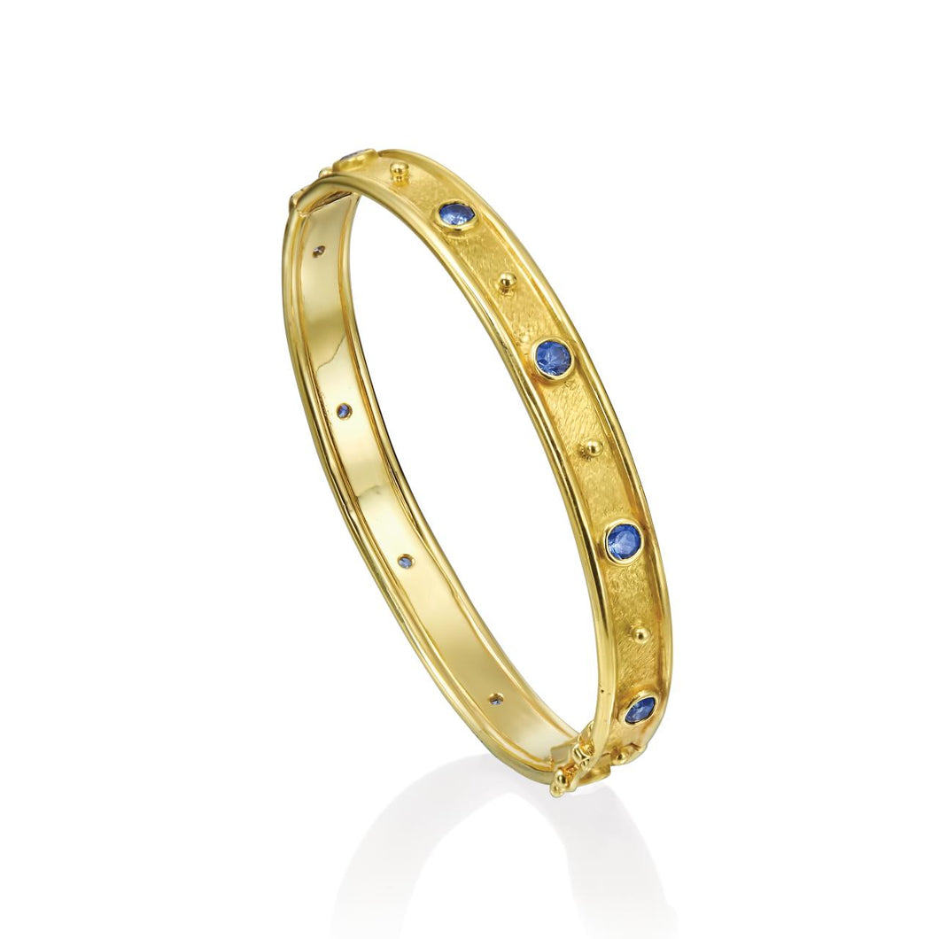 Mazza 14K Gold Sapphire Bangle Bracelet