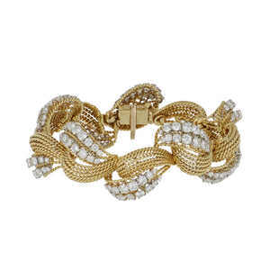 Vintage 1960s Van Cleef & Arpels 18K Gold and Diamond Bracelet