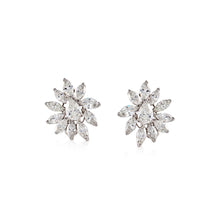 Load image into Gallery viewer, 1960&#39;s Platinum Diamond Cluster Earrings
