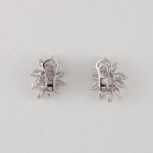 1960's Platinum Diamond Cluster Earrings
