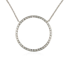 Load image into Gallery viewer, Diamond Circle Platinum Pendant Necklace

