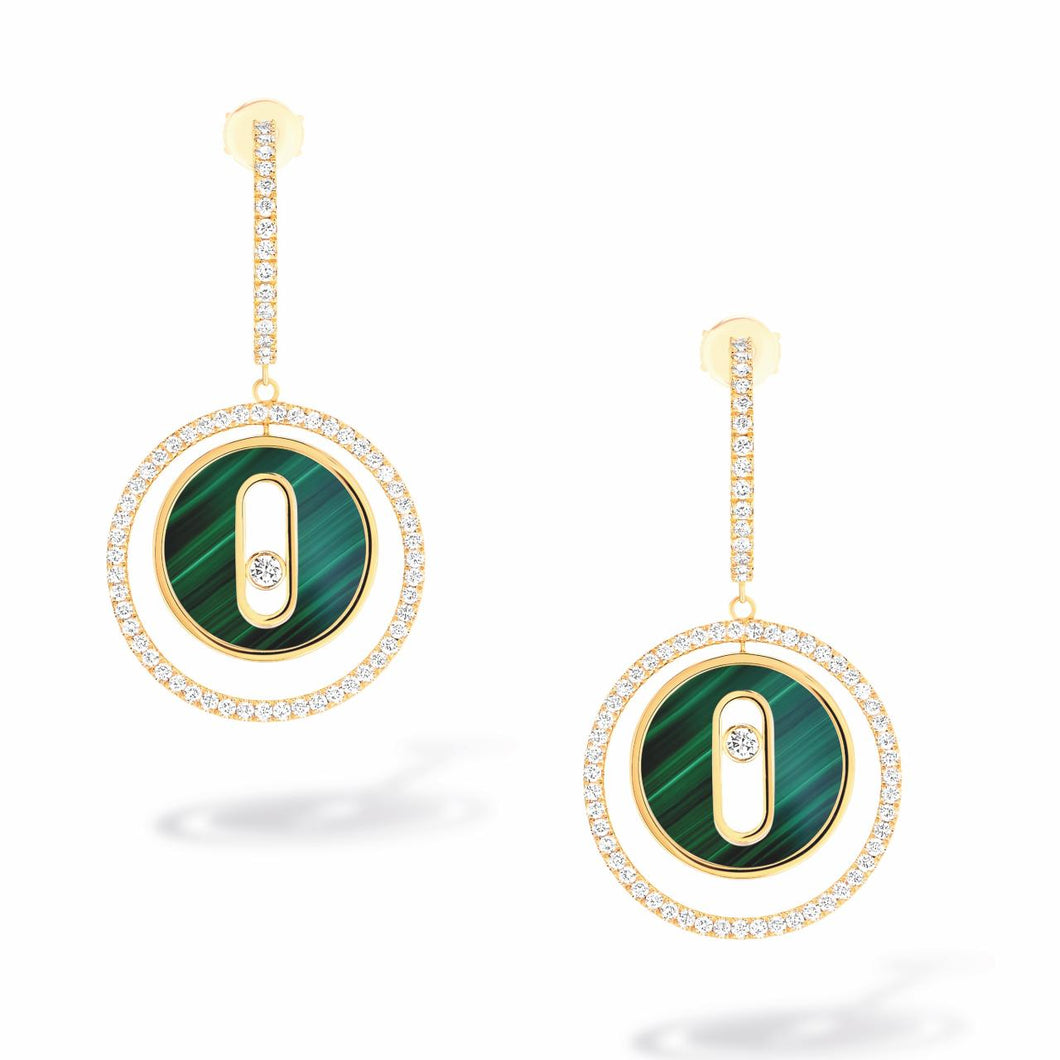 Messika 18K Gold 'Lucy Move' Small Malachite Drop Earrings