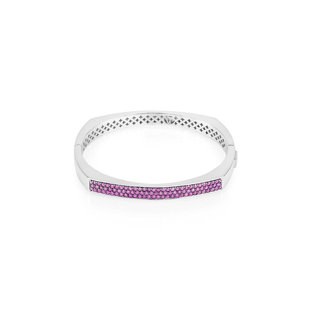 Vincent Peach Sterling Silver 'Toulouse' Bangle with Pink Sapphires