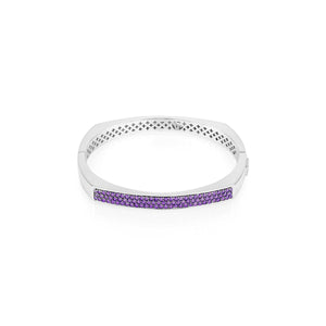 Vincent Peach Sterling Silver 4.5MM 'Toulouse' Bangle with Amethysts