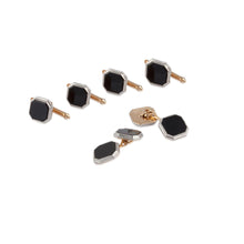 Load image into Gallery viewer, Estate 14K Two-Tone Gold Onyx Stud Set

