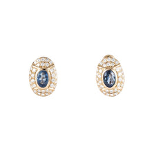 Load image into Gallery viewer, Estate 18K Gold Sapphire and Diamond Earrings
