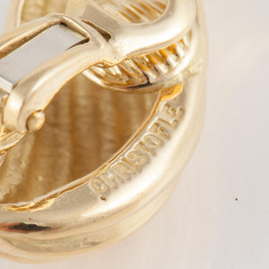 Estate Christofle 18K Gold Swirl Earrings