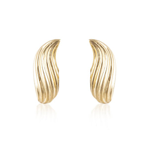 Estate Christofle 18K Gold Swirl Earrings