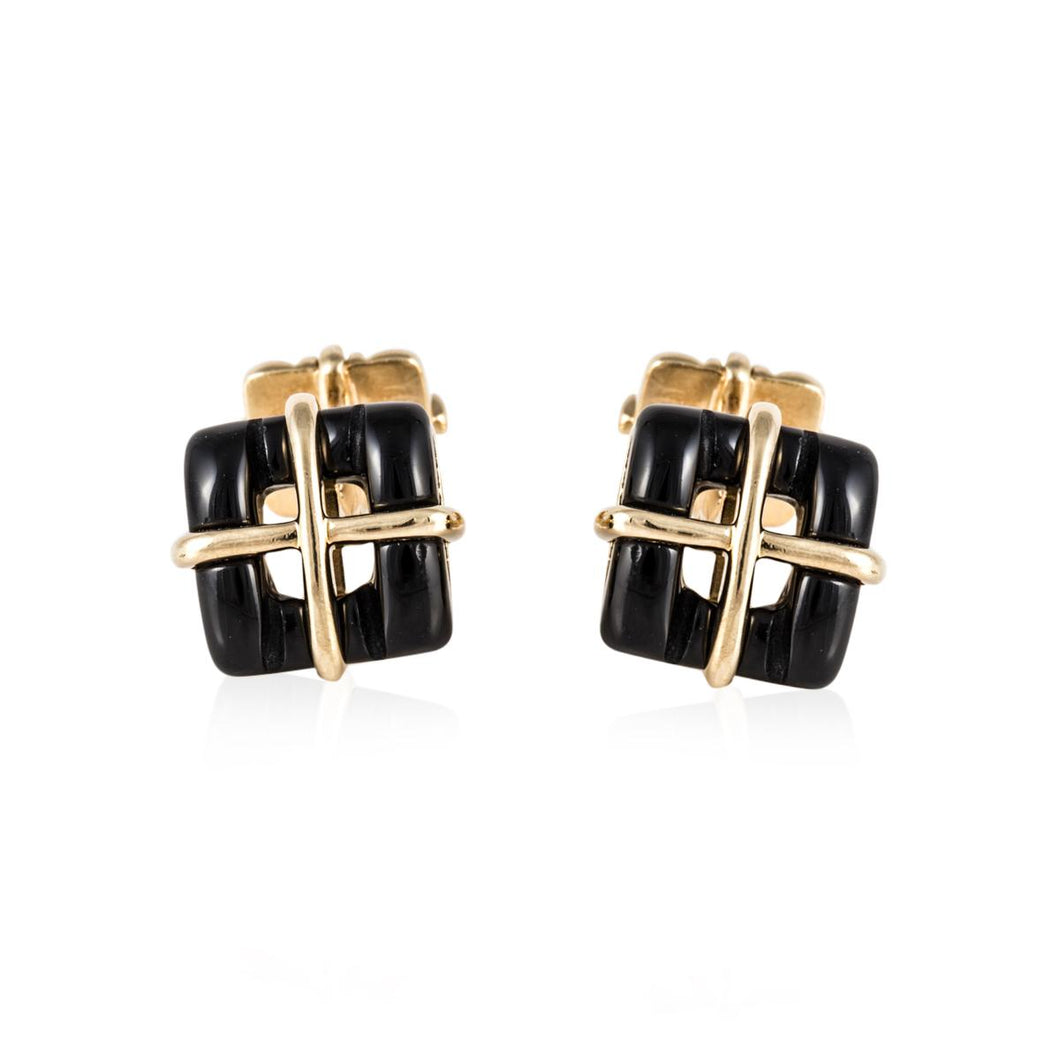 Estate Tiffany & Co. 18K Gold Onyx Cufflinks