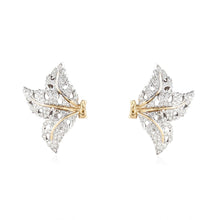 Load image into Gallery viewer, Estate Buccellati 18K White Gold Diamond Leaf Earrings
