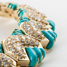 Load image into Gallery viewer, Estate Hammerman Bros. 18K Gold Diamond and Turquoise Necklace
