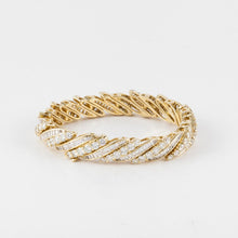 Load image into Gallery viewer, Estate 18K Gold Round and Baguette Diamond Bracelet
