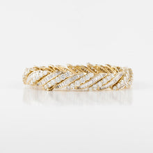 Load image into Gallery viewer, Estate 18K Gold Round and Baguette Diamond Bracelet
