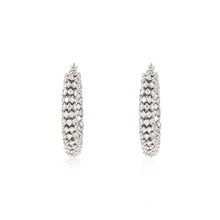 Load image into Gallery viewer, Estate Odelta 18K White Gold Diamond Hoop Earrings
