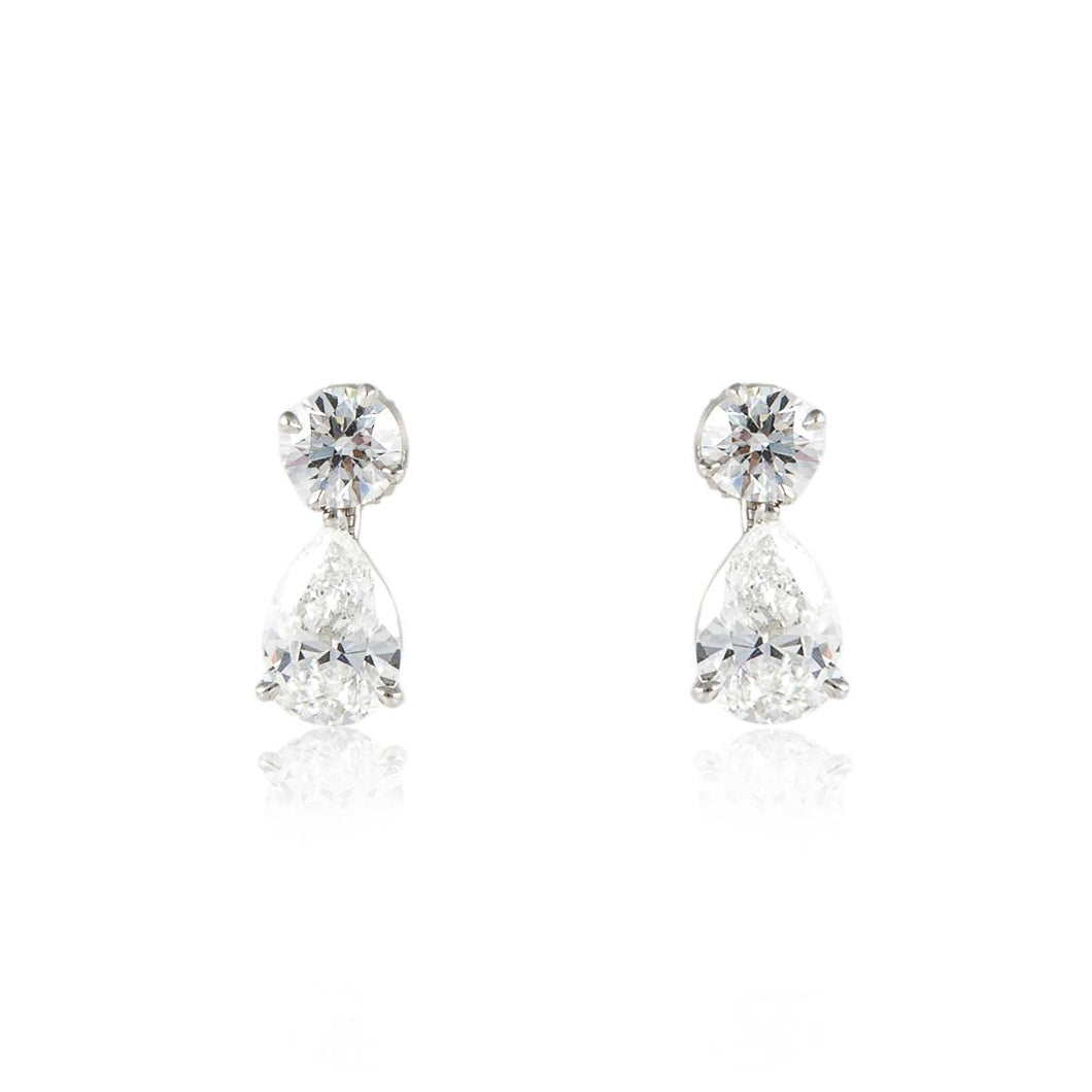 Estate Tiffany & Co. Platinum Diamond Drop Earrings