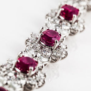 Estate Platinum Ruby and Diamond Necklace