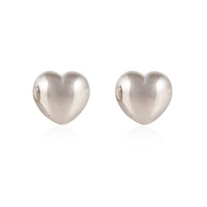 Vintage 1990s Chopard 18K White Gold Heart Earrings