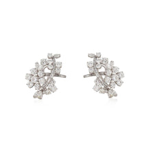 Load image into Gallery viewer, Estate Platinum Diamond Cluster Earrings
